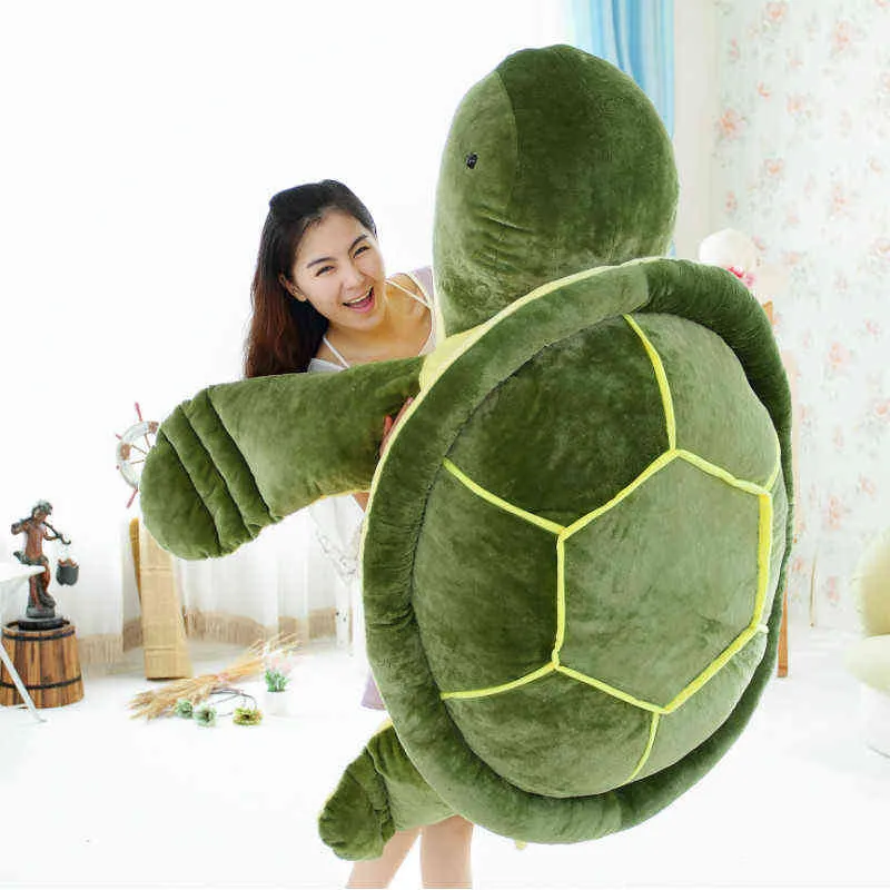 CM Belo tamanho Big Size Turtle Cuddles Cartoon Sea Cushion recheado Sofá de animais macios para crianças Presentes J220704