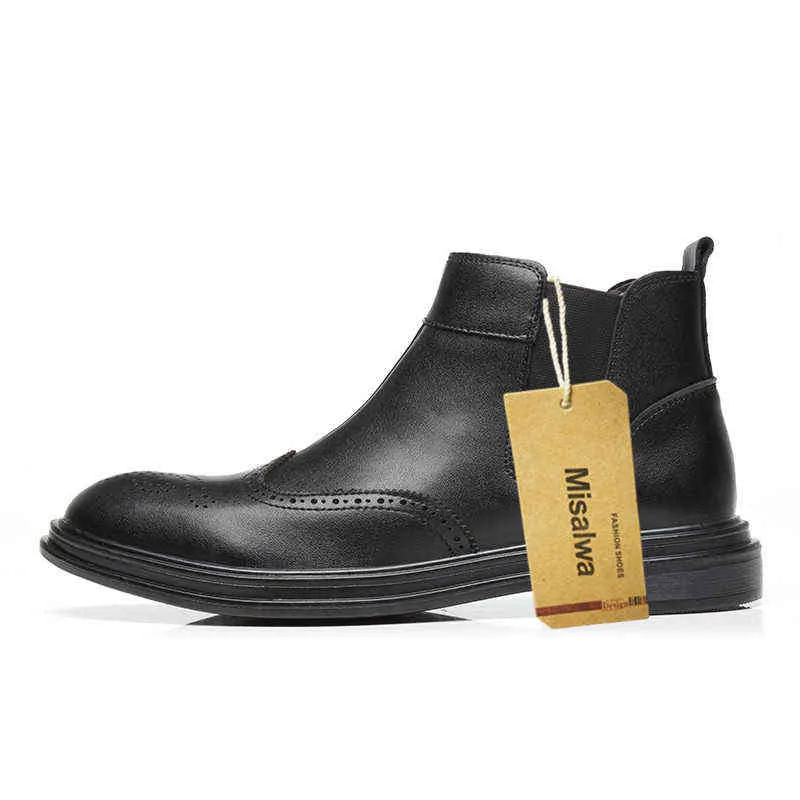 Misalwa Vintage Basic Sand Color Men Suede Chelsea Boots Natural Leather Zip Pointed Toe Formal Ankle Boots Men Wood Sole