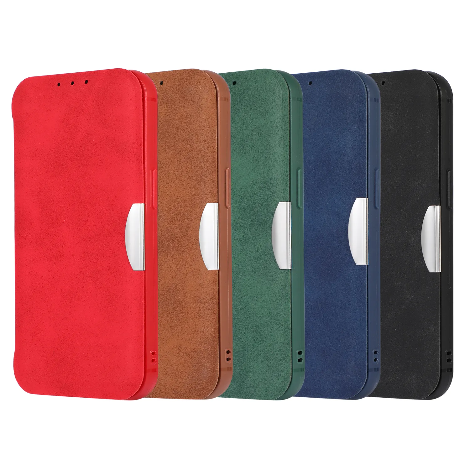 Wallet Phone Cases for iPhone 13 12 11 Pro Max XR XS X 6 7 8 Plus Ultra-thin Skin-Feeling PU Leather Magnetic Flip Cover Case with Card Slots