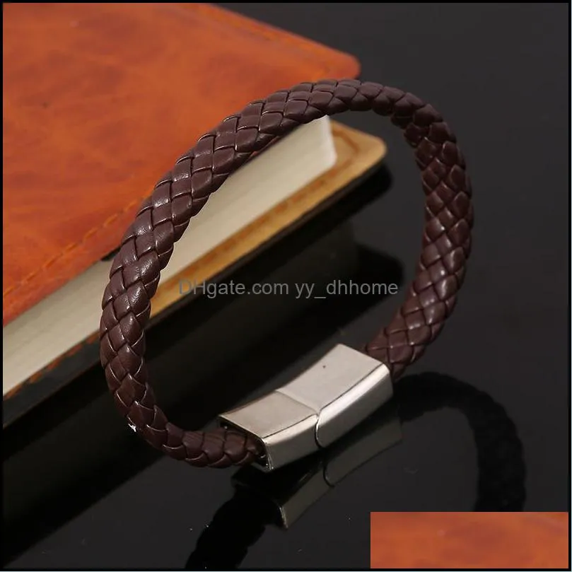Tennis ARMNVNV Black Brown Braided Genuine Leather Bracelets For Men Women Bangle&Bracelet Fashion Jewelry1