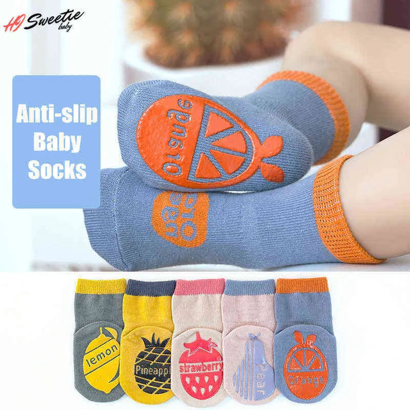 Newborn Baby Socks Silicone Nonslip Cotton Girls Toddler Socks Cute Boys Clothing Accessory For Year Children Foot Socks J220621