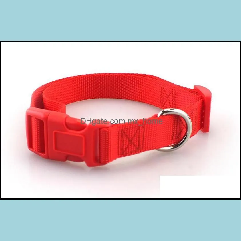 High quality plain coloured polyester collar, nylon pet necklace, dog necklace, small and medium-sized dog products