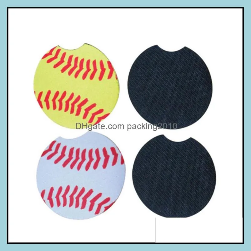coasters for car cup mugs baseball design neoprene car coasters car cup holder mat contrast home decor accessories ysy6q