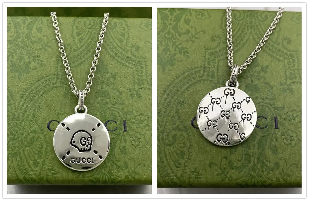 925 Sterling Silver Vintage Heledon Pendant Necklace للرجال والنساء ، قلادة سلسلة Ghost Streetwear ، مجوهرات مصممة فاخرة 259
