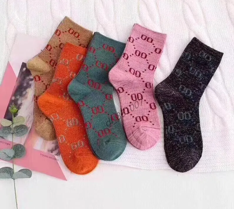 Womens sport letter g socks 100% Cotton wholesale Couple women designer sock calcetines calzini with box
