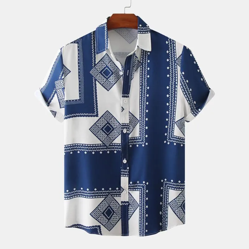 Blouzen voor dames shirts zomer zomerse mouw shirt knoppen dames Hawaiian casual camisa masculina bedrukte strand kortduren