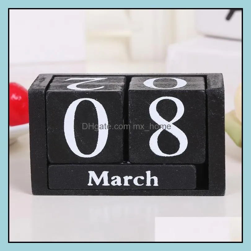 Zakka Creative wooden calendar desktop decoration manual calendar Photography props home office desktop decorations wooden ornaments