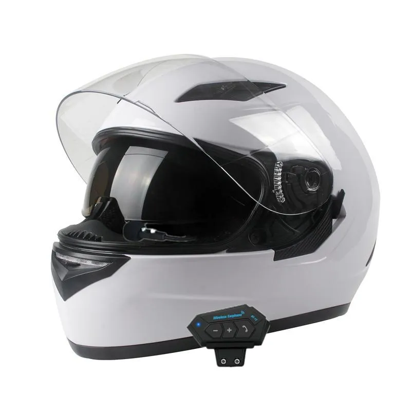 Caschi Moto Casco Esterno Bluetooth Doppia Lente Casco Moto Cool Integrale Nero Moto Mod