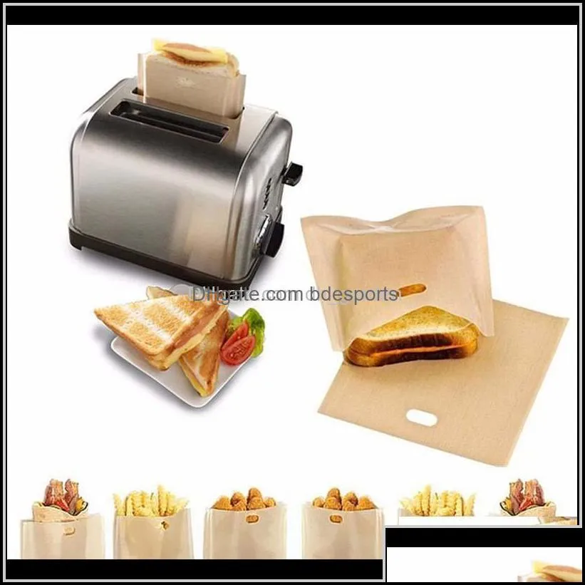 Other Bakeware Grilled Cheese Sandwiches Reusable Nonstick Toaster Bags Bake Bread Bag Toast Microwave Heating Bh3058 Tqq N5Zf4 Oglhj