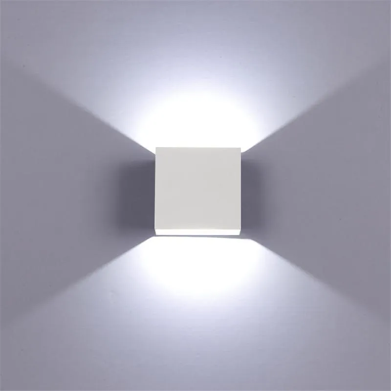 مصابيح الجدار مصباح داخلي 6W LED Luminaire AISLE Square Scance نوم الأنوار أبيض / أسود اللون
