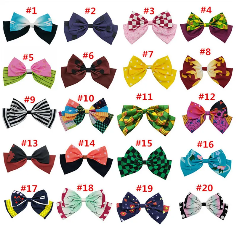 Baby Girl Hair Bows With Clip Cartoon Anime Printing Grosgrain Ribbon Bow Hairpin Kids Barrette Boutique Hairclip Girls Hair Accessories Many Designs and Colors