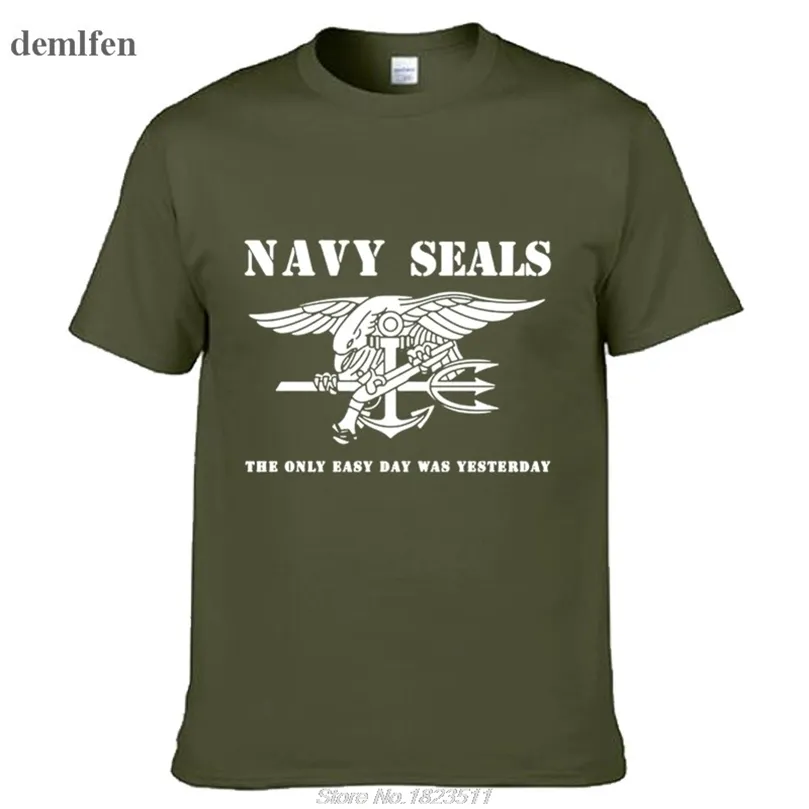 الأختام البحرية ، كان اليوم السهل الوحيد هو Tshirt Men 100 ٪ من الأكمام القصيرة القصيرة Tees Tops 220521