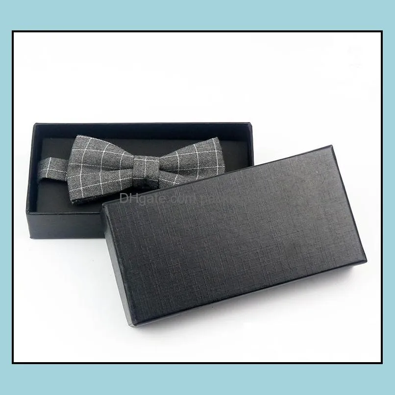 Classic Black Tie Box Bow Necktie Tie Gift Boxes Men`s Tie Packaging Disply Storage Cases 4 Styles Window Top 100pcs SN1083