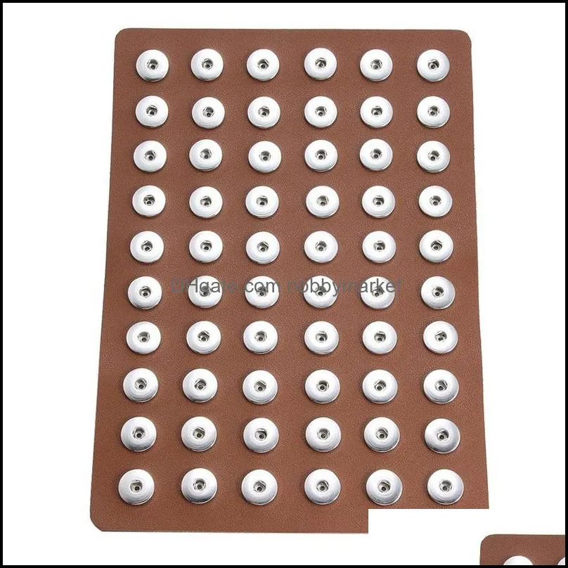 PU Leather 18MM 12MM Snap Button Display For 60pcs snaps Storage Jewelry Soft Displays Holder