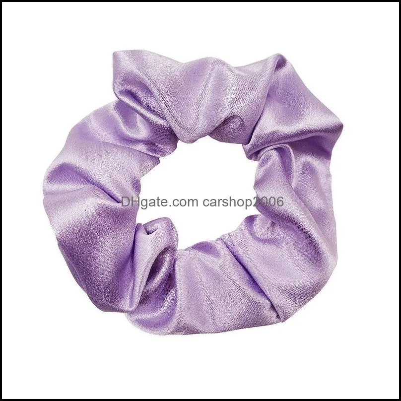women solid color elastic silky hairbands holder tie hair rubber band for girls lady fashion accessories