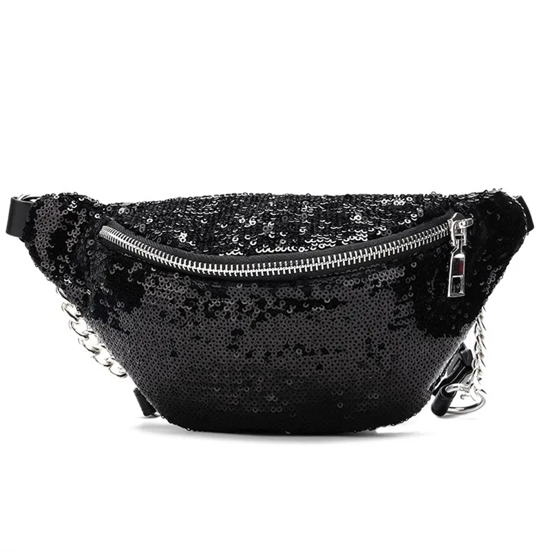 Женщины Sequin Fanny Pack Fashion Женская сумка для талии грудь мешок с плечами глитер -задницы Сумки для талии 220812