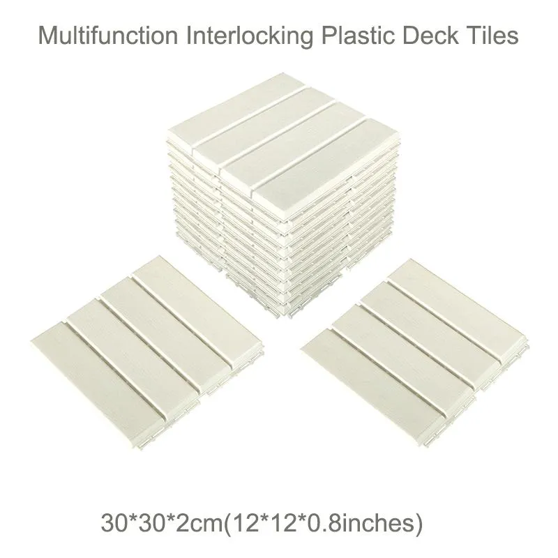 Carpets 12"x12"Plastic Interlocking Flooring Tiles Deck 4-Slats Straight Pattern For Patio Balcony Porch BackyardCarpets