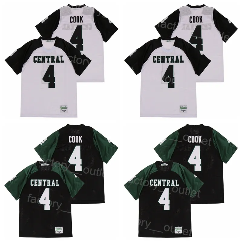 Men High School Football Miami Central 4 Dalvin Cook Jersey Moive Team Color Black White College All gestikte ademende voor sportfans Hiphop University Hip Hop