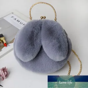 Fashion Chain Shoulder Evening Bag Cute Fashion Imitation Plush Ears Beautiful Women Messenger Bags