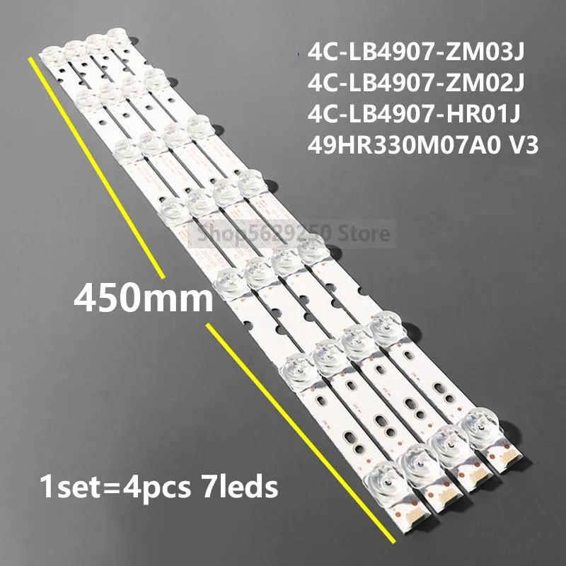 Streifen Hintergrundbeleuchtung Streifen 7 Lampe für TCL 49D6 49V2 49S2 4C-LB4907-ZM03J ZM-JN-F 19 4C-LB4907-ZM02J 4C-LB4907-HR01J 49HR330M07A0 V3LED LED