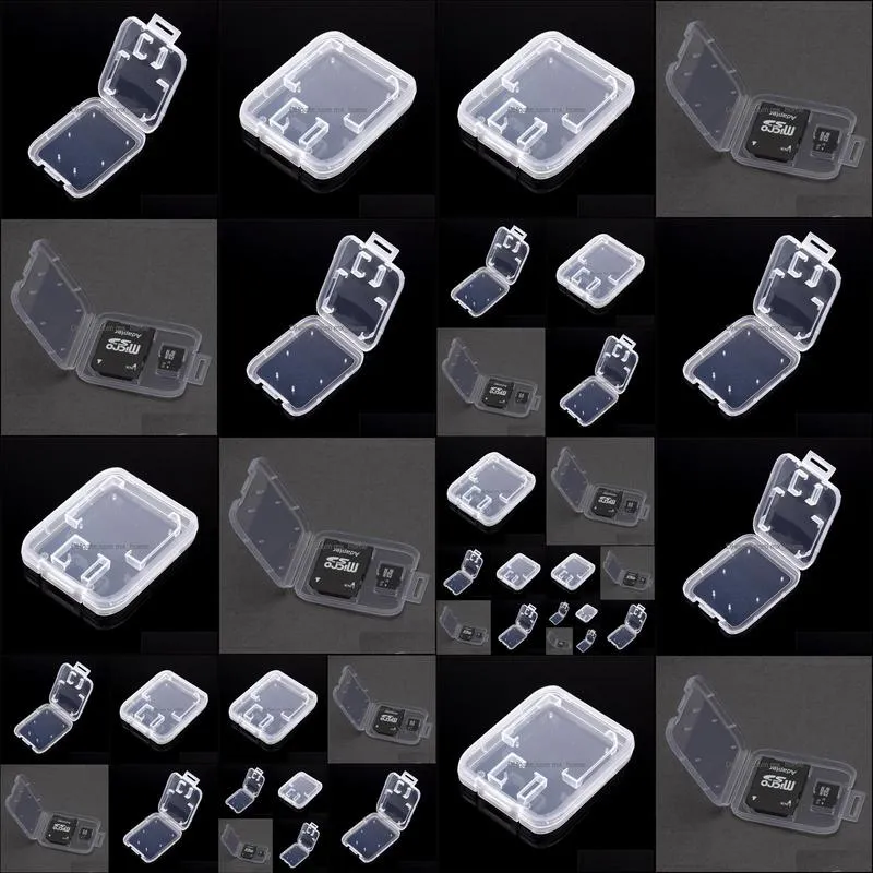 Transparent Clear Standard SD SDHC Memory Card Case Holder Box Storage Carry Storage Box for SD TF Card 850PCS