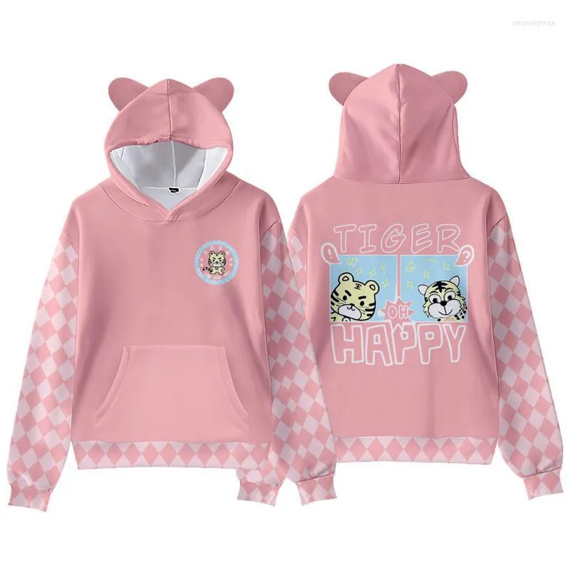 Men's Hoodies & Sweatshirts Suitable 3D Print Tiger Hoodie Boys Girls Animal Tops Fashion Autumn Hip Hop Cat Ears Kids Hooded Casual Cartoon