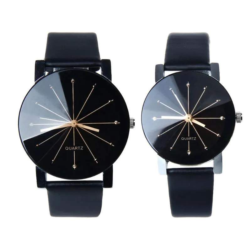 Relógios de pulso par de casais amantes relógios de quartzo relógio PU couro de couro rellojes assistir homens homens moda luxo de luxo feminino saatw