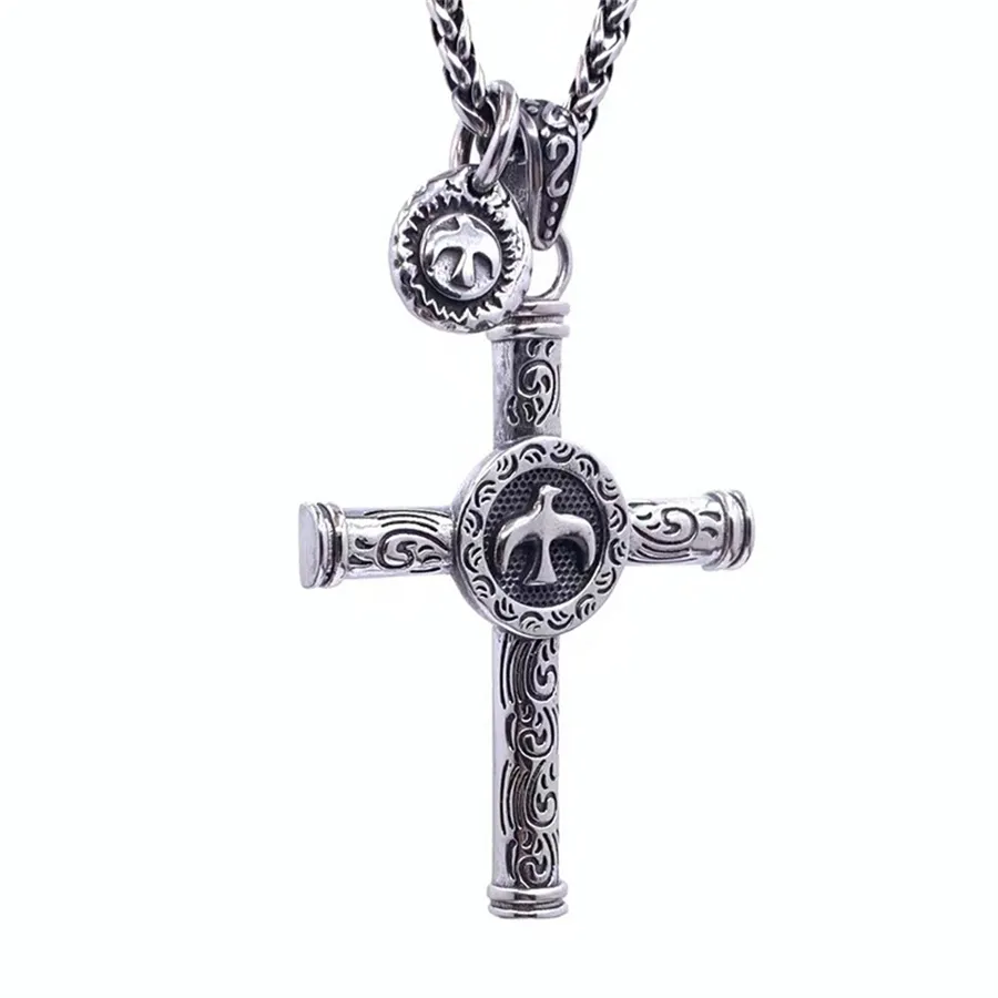 Titanium Hollow Out Cross With Round Oval Cable Chain Necklace 3.0 Mm Wide  - Necklace - AliExpress