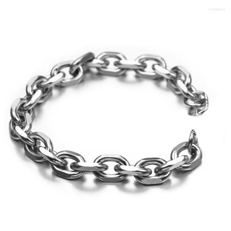 Link Chain Curb "O" Bracelet Men Stainless Steel Vintage Simple Heren Armband Wholesale Bracelets Gift Trum22