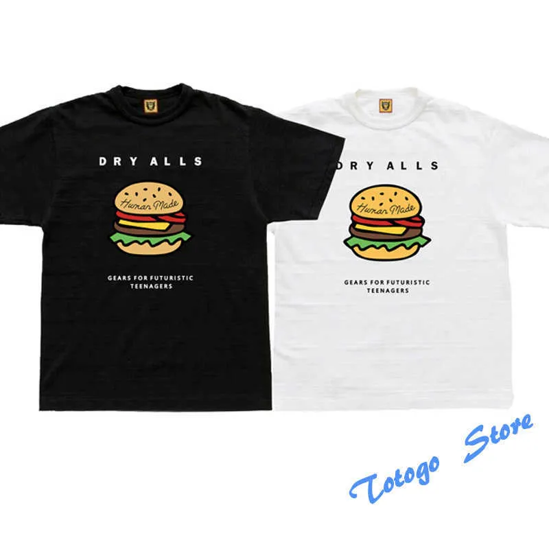 Hamburger Printing Human Made Top Tee Men Women Hoge kwaliteit Sbreathable Slub Cotton Human Made T-Shirt Casual Short Sleeve