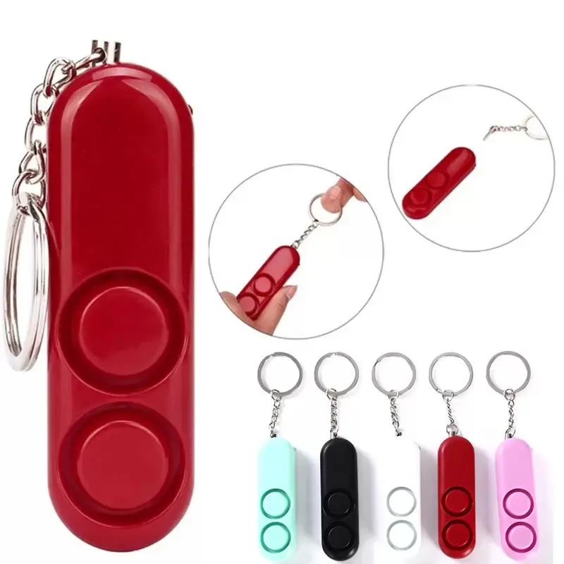 Personliga larm Dubbel Horn Säker Stabil Mini Portable Keychain Larm Säker Panik Anti Rape Attack Självförsvar DHL Gratis frakt