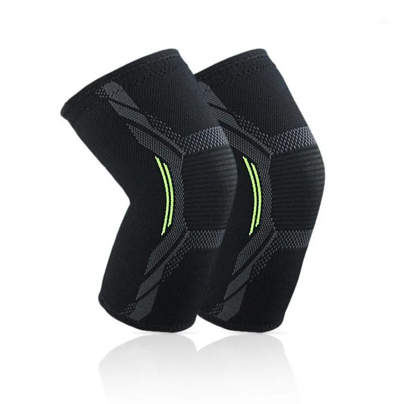 Coudières et genouillères pour cyclisme en plein air, équitation, Nylon tricoté, élastique, sangle complète, Support à forte Compression, Sport, course à pied