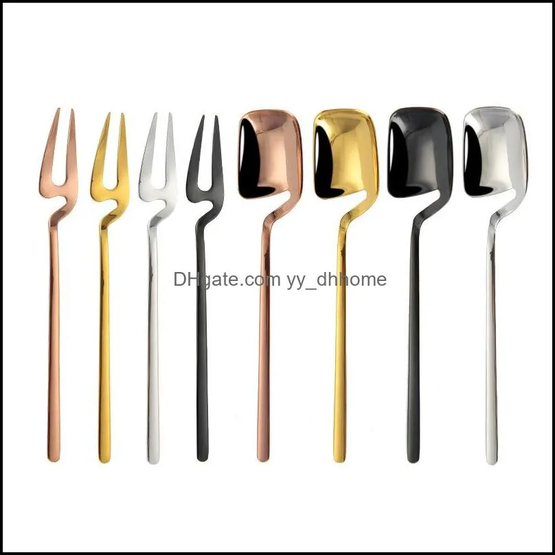 cup hangable silver gold copper black dessert spoon fork and spoon