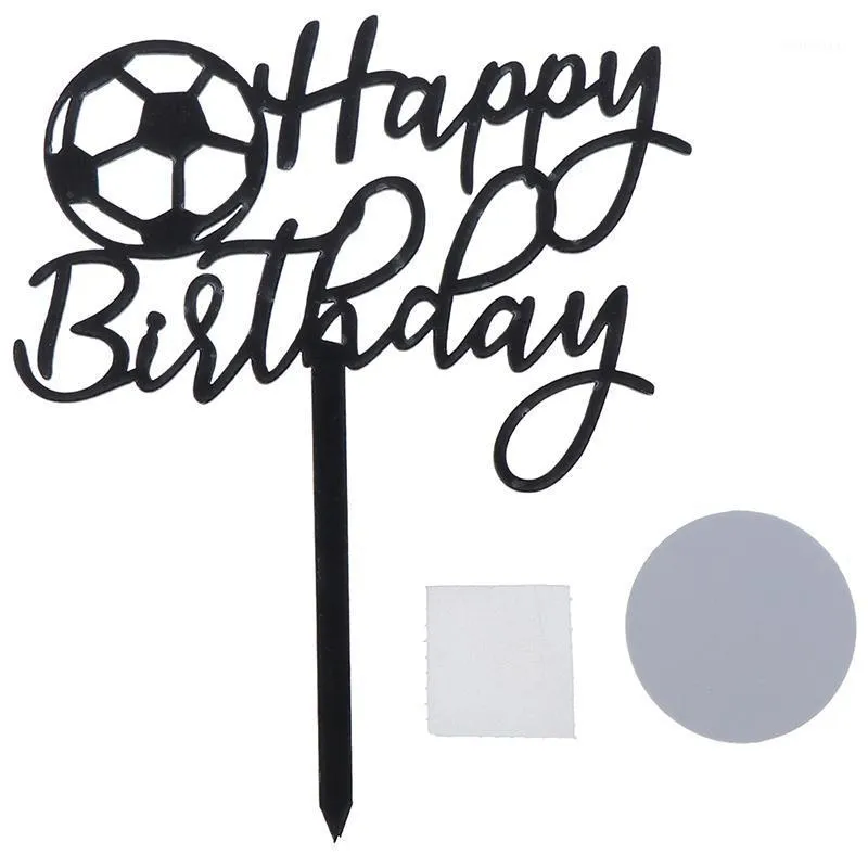 لحفلات الاحتفالات الأخرى توازم كرة القدم أكريليك كيك توبيبر كرة القدم عيد ميلاد سعيد للأولاد ديكورات رياضية أخرى