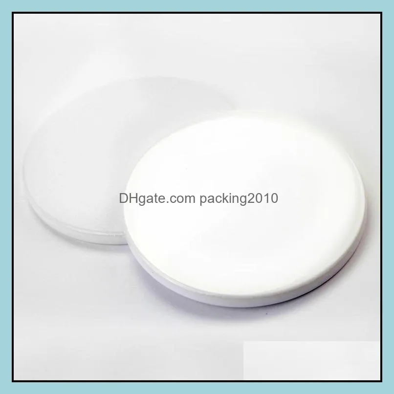 Sublimation Ceramic Coaster Round Square mat for tumblers 9cm 9.5cm Blank White sublimated coasters DIY Thermal transfer Cup-mat Kitchen office table