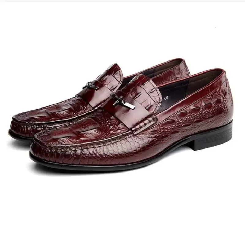 Loafers habiller des imprimés de mode de mode bureau d'été pour hommes en cuir chaussures décontractées cf