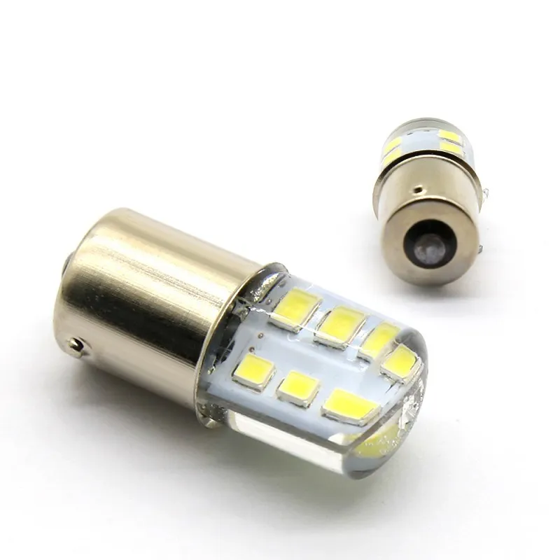 Ny 1x LED 1156 P21W BA15S LED 1157 BAY15D CAR LIGHT SILACA GEL 12 SMD COB Automobile Fordon Motorcylce Brake Tail Park Lamp