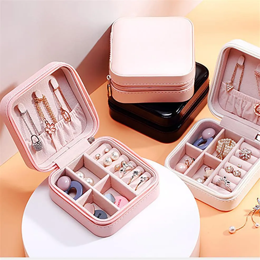 Jewelry Boxes Organizer PU Leather Display Storage Case Necklace Earrings Rings Jewelry Holder3584