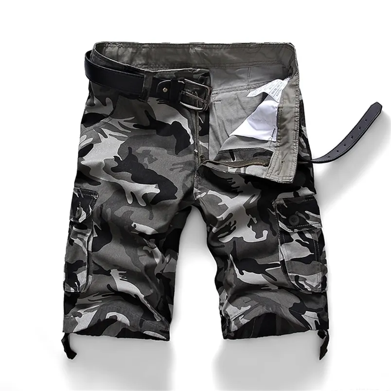 Camouflage Camo Cargo Shorts Hommes Été Casual Coton Multi Poche Lâche Armée Militaire Tactique Grande Taille 44 220524