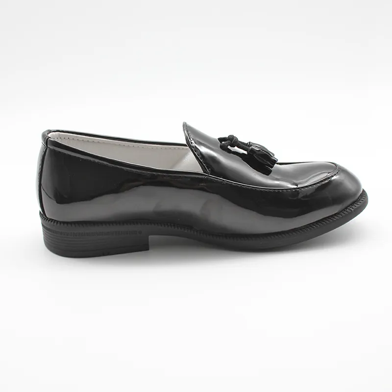 Black Faux Leather Slip On Tassel Loafers For Boys Perfect For Weddings Parties And Formal Events Classic Childrens Mens Footwear Style 220705 From Kua08 10.6 DHgate.Com
