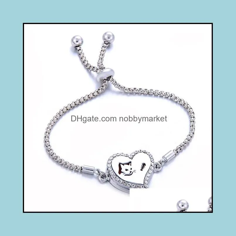 Crystal Perfume Bracelet  Oil Diffuser Aromatherapy Locket Bracelet Heart 316L Stainless Steel Diffuser Bracelet