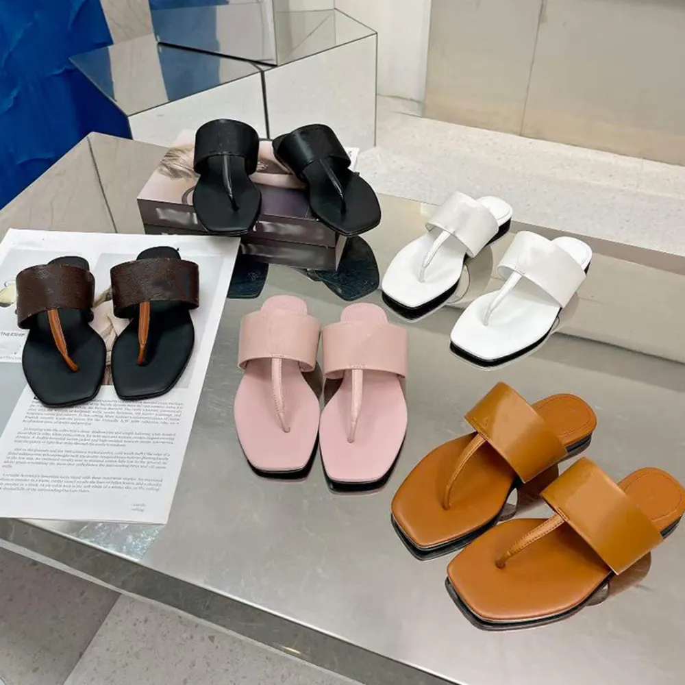 vrouw muilezels ontwerper schuifleren lederen sandaal vierkante kop sandalen platte slippers lederen sandalen zwart witte zomer mode brede flat slipper met doos no373