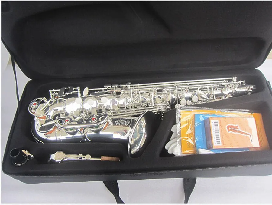 2023 Neues Saxophon Mark VI Altsaxophon Eb versilbertes Saxophon-Musikinstrument mit Koffer