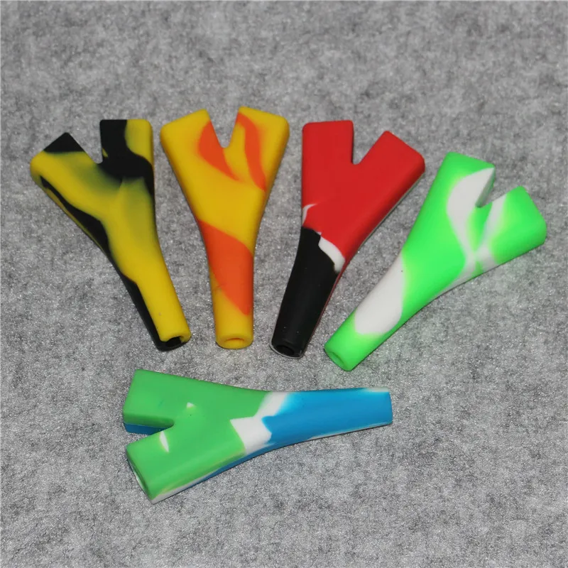 Silicone mouthpiece pipe for tabacco cigarette smoking filter Percolator two joint silicone hand pipes DHL
