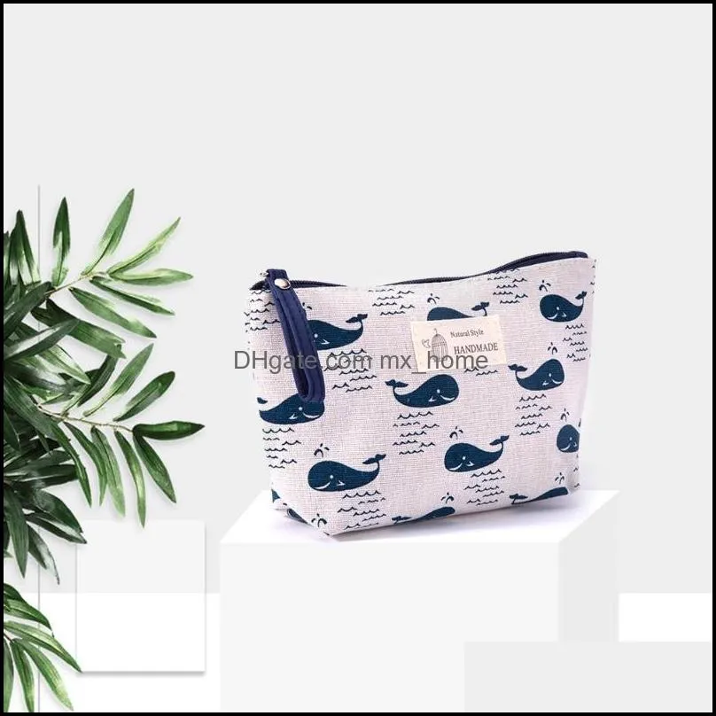 Storage Bags Creative Canvas Pencil Case Wear-resistant Zipper Hand Bag Lovely Office Stationery Pouch Washable Student Supply