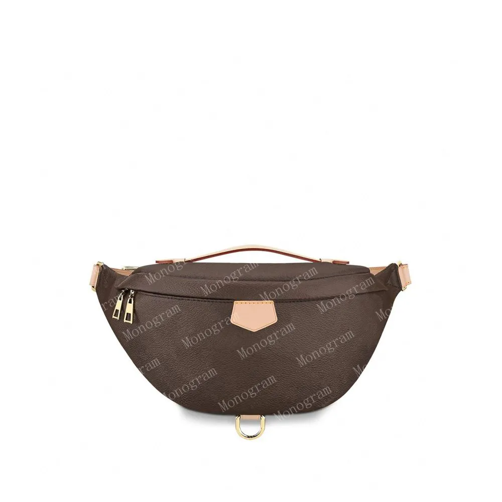 2023 Designer midjeväska Bumbag Mens Väskor Fannypack Brown Flower Leather Crossbody Purses Messenger Men Leather Clutch Handväska Fashion Wallet 43644 44812 #LMB-01