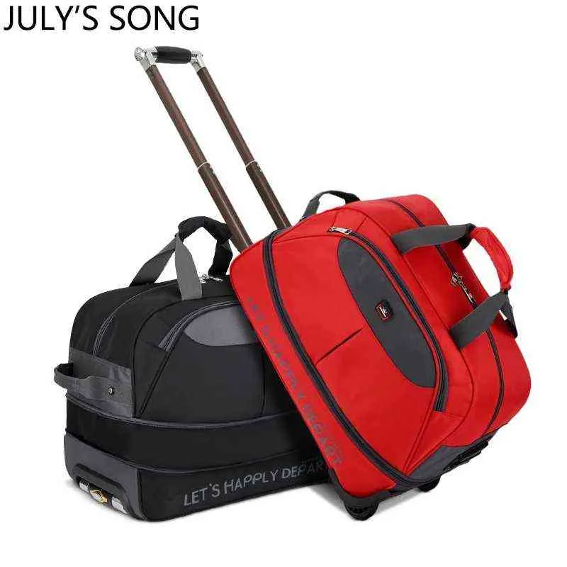 7月の歌20インチトラベルトロリーバッグホイール女性荷物荷物荷物スーツケーストラベルローリングバッグ飛行機J220708