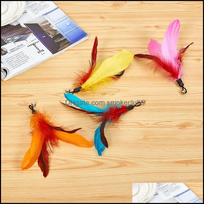Cat Toys Supplies Pet Home & Garden Teasing Feather Replacement Options Plastic Stick Bell Toy Drop Delivery 2021 P0Bsc