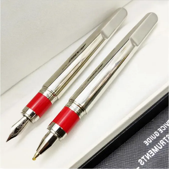 Penna promozionale Edizione limitata Serie M Penna roller magnetica in metallo grigio e argento Cancelleria per ufficio liscia per scrittura di lusso