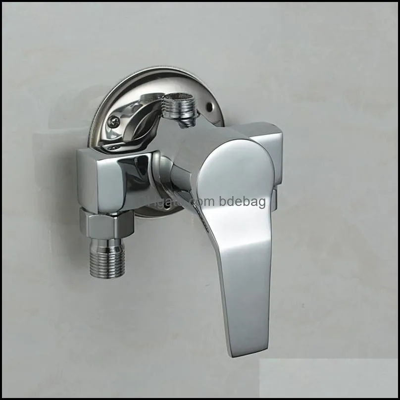 Surface Mounted Brass Shower Faucet Valve In Wall Chrome Hot and Cold Taps Shower Switch Angle Valve